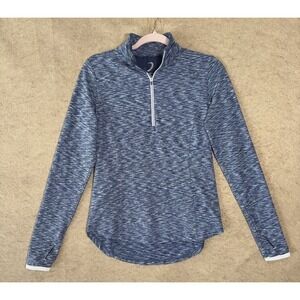 Zero‎ Restriction Pullover Womens Sz S Blue 1/4 Zip Thumb Holes Stretch Golf